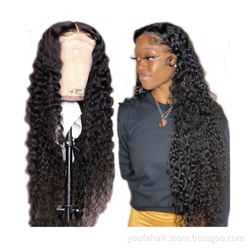 150% Density Water Wave Brazilian Swiss Lace 4x4 Closure Wig,100 Cuticle Aligned Raw Hair 4x4 Wigs,Wholesale Virgin Hair Vendors